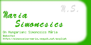 maria simoncsics business card
